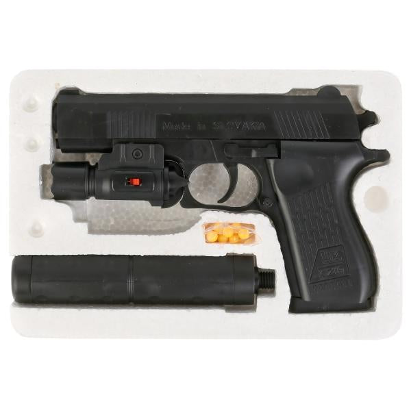Pistolet (п) avec laser. прицелом, сглушителем, спульками K2119-D в кор. dans кор.120шт