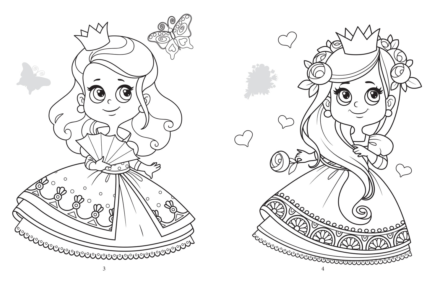 Раскрась и наклей: принцессы: книжка-раскраска