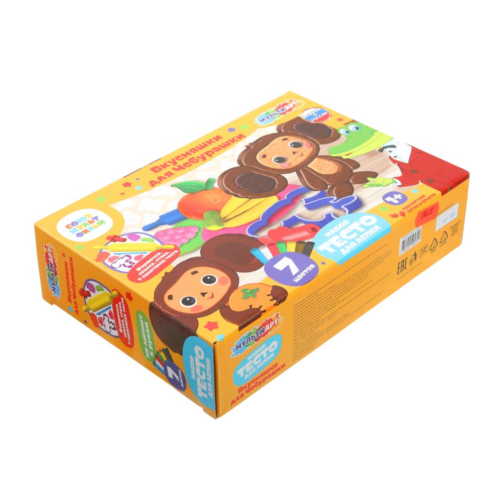 Набор с тестом для лепки и формочками Чебурашка вкусняшки для чебурашки МУЛЬТИ АРТ в кор.8шт