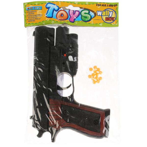 Пистолет (п) с лазером. прицелом, со светом, с пулькми СП-3 в упаковке. в кор.2*84шт