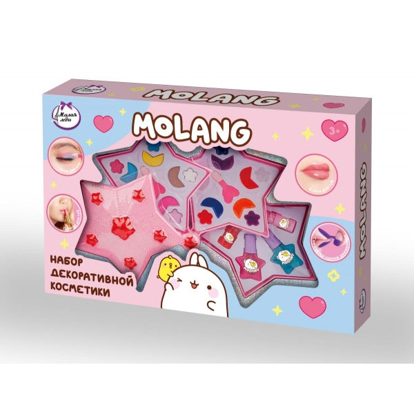 Косметика ДЛЯ ДЕВОЧЕК Molang тени для век, лак, блеск для губ МИЛАЯ ЛЕДИ в кор.2*24шт