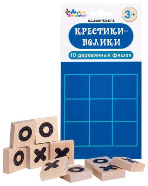 Игра настольная "Крестики-нолики", деревянные фишки, европодвес