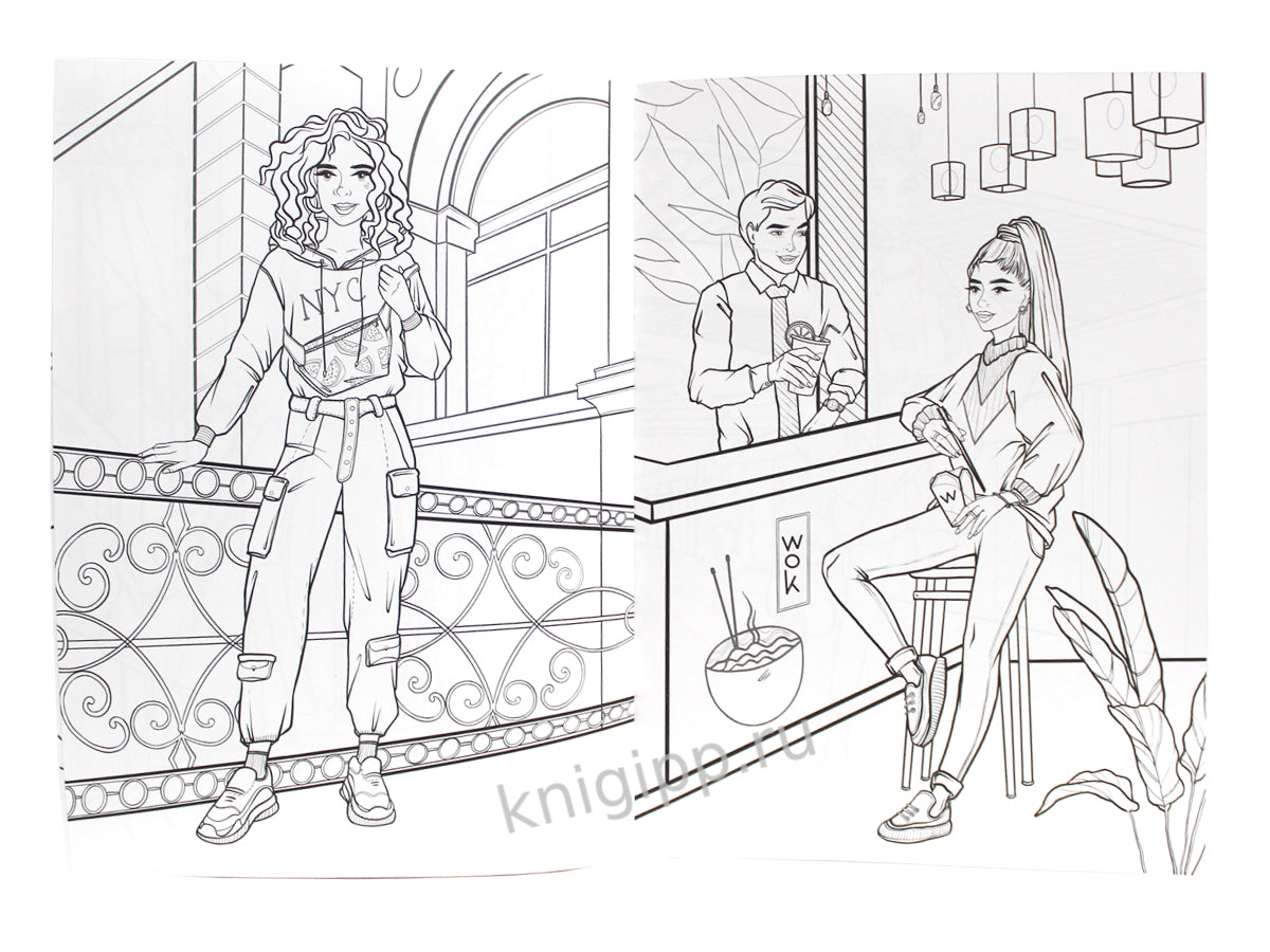 РАСКРАСКА С БРАСЛЕТИКАМИ. МОДНИЦЫ