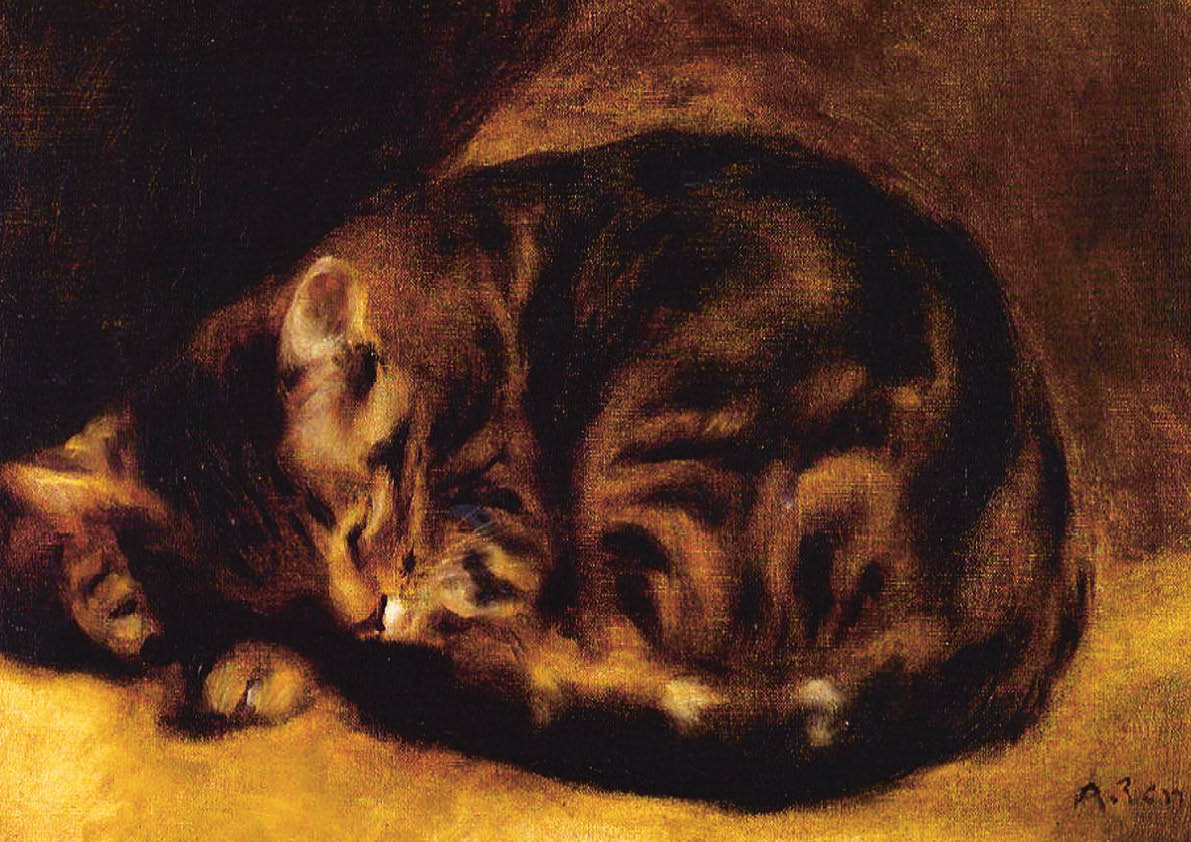 Постер.Пьер Огюст Ренуар. Сон кота. Формат А3.