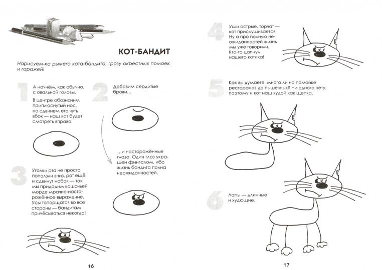 Как нарисовать котиков — весёлых обормотиков за 30 секунд