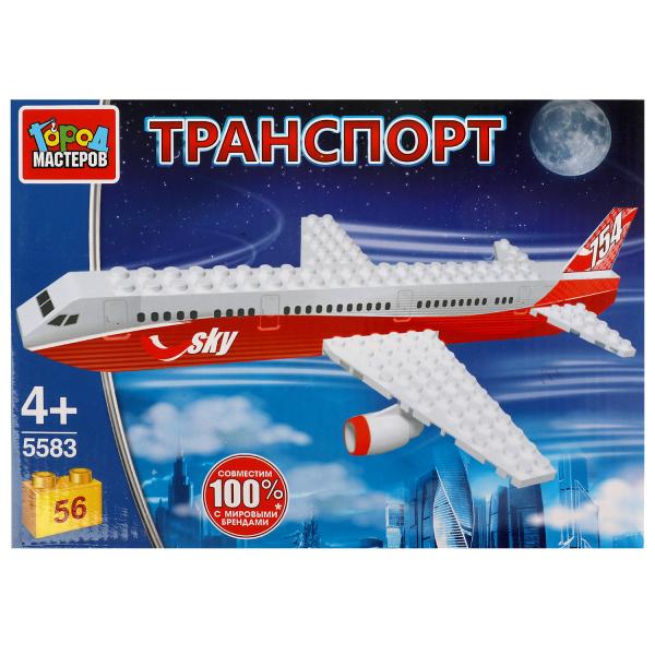 Конструктор почтовый САМОЛЕТ, 56 дет. Город мастеров в кор.80шт