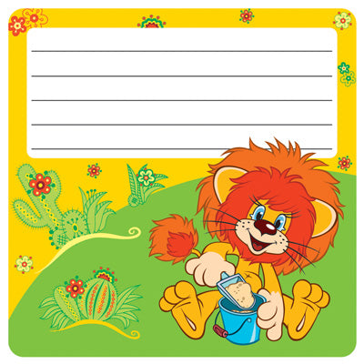 ШН2-12253 Наклейки на тетради Союзмультфильм (из мультфильма Как львенок и черепаха пели песня, с УФ-лаком)