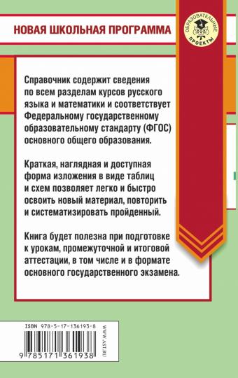 ЕГЭ. Русский язык. Математика в таблицах и схемах для подготовки к ЕГЭ