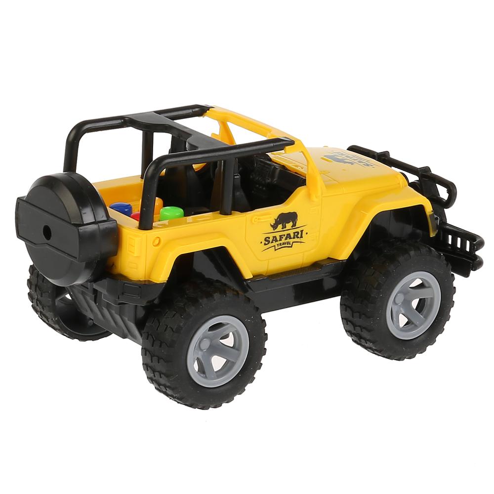 Машина "ДЖИП", свет+звук, длина 15,5см, пластик, инерц. в русс. кор. Технопарк в кор.2*36шт