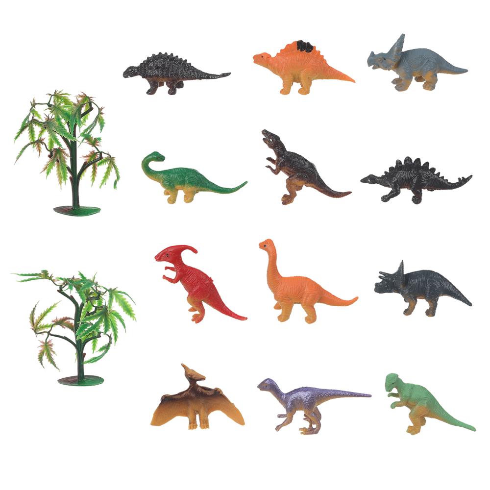 Набор игрушек пластизоль из 12-ти динозавров в пакете ИГРАЕМ ВМЕСТЕ в кор.2*192наб