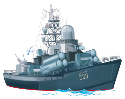 М-15503 (14980) Вырубная фигурка. Корабль (для аппликаций). Двухсторонняя