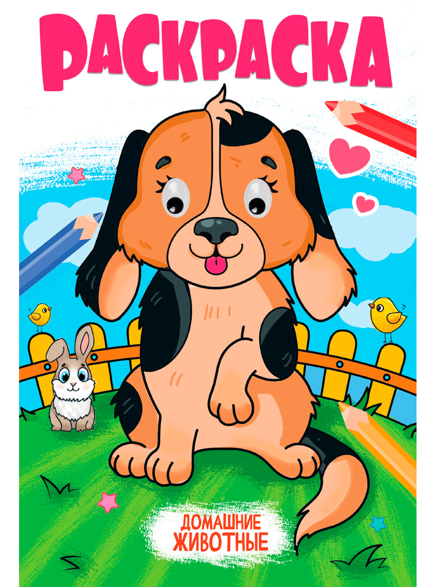 РАСКРАСКА с глазками 18мм. ДОМАШНИЕ ЖИВОТНЫЕ