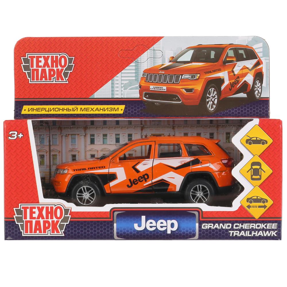 Машина металл "jeep grand cherokee спорт" 12см, инерц., оранжевый в кор. Технопарк в кор.2*36шт