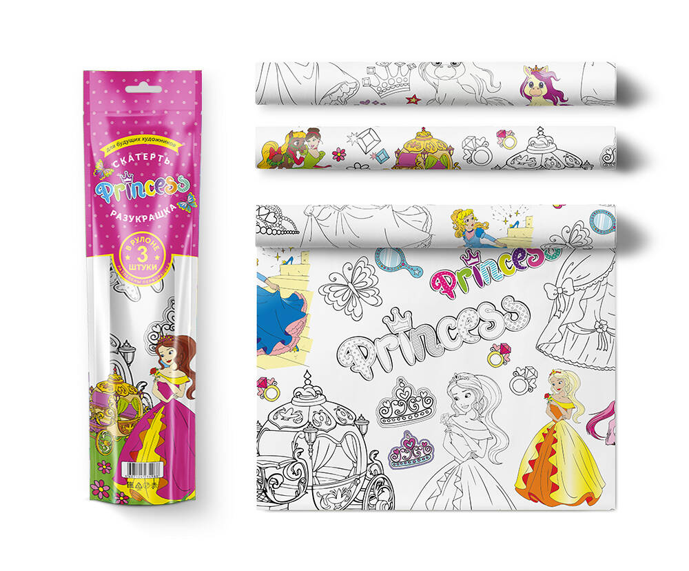 Скатерть ButtenFilm 1100х3600х0,060 25/1 белый Скатерть Для юных принцесс 1