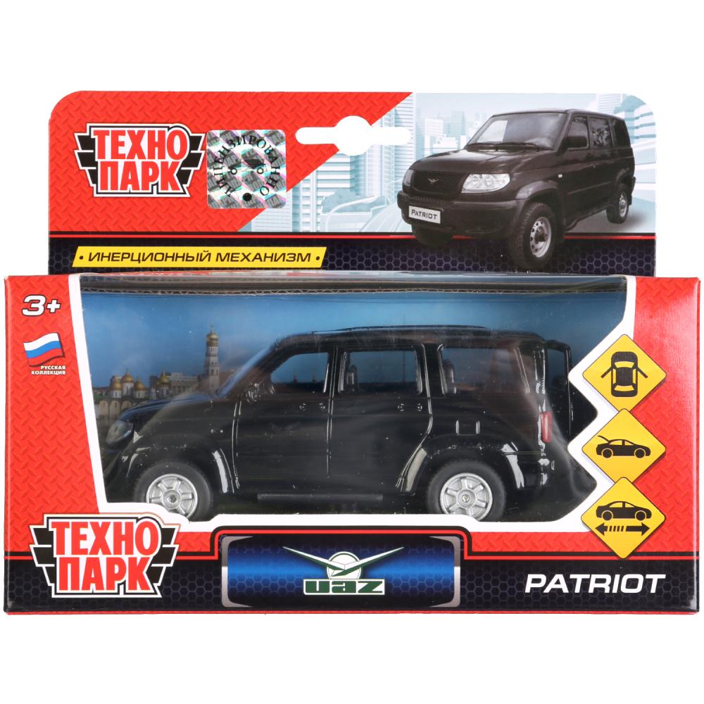 Machine en métal UA Patriot noir 12 cm, ouverte. двери и багажник,инерц. dans le cor. Parc technologique en cor.2*24шт