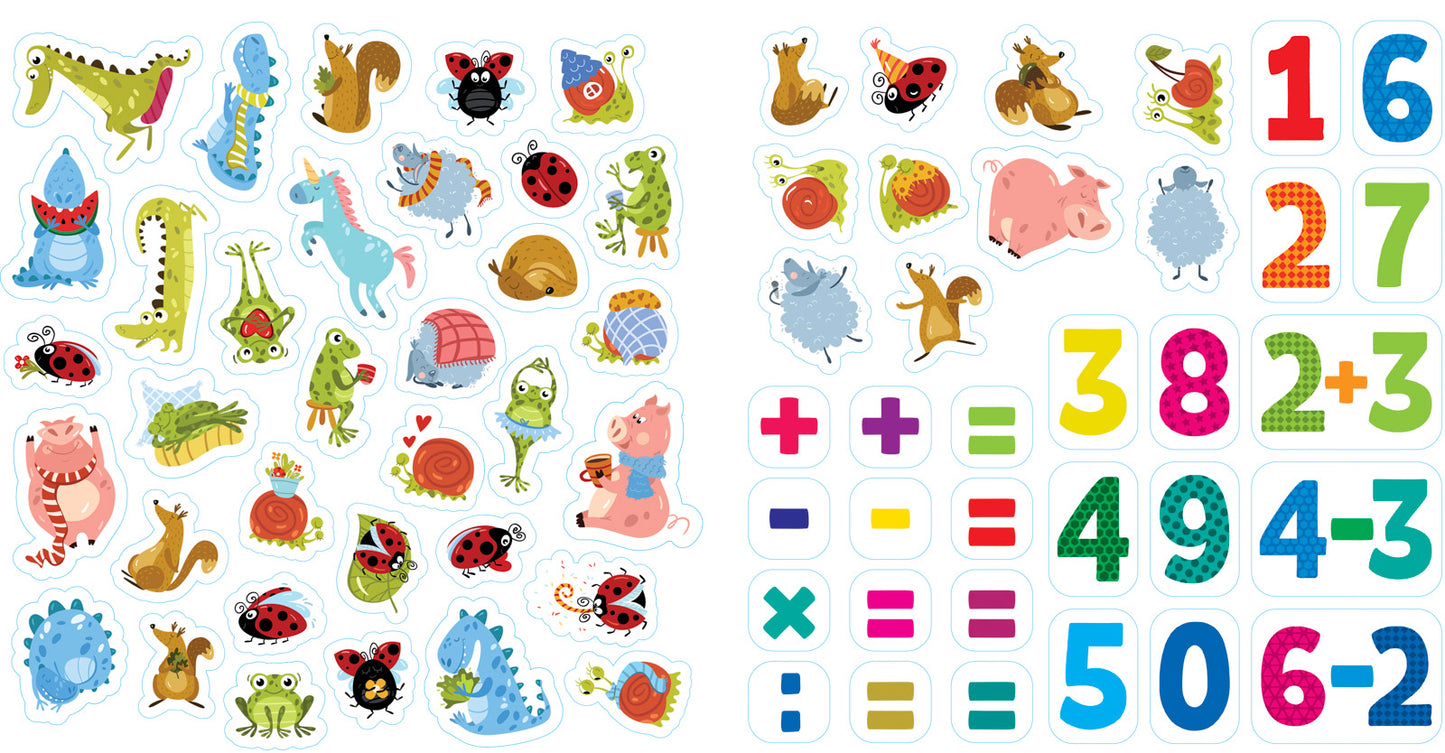 Цифры и счет:книжка с многоразовыми наклейками