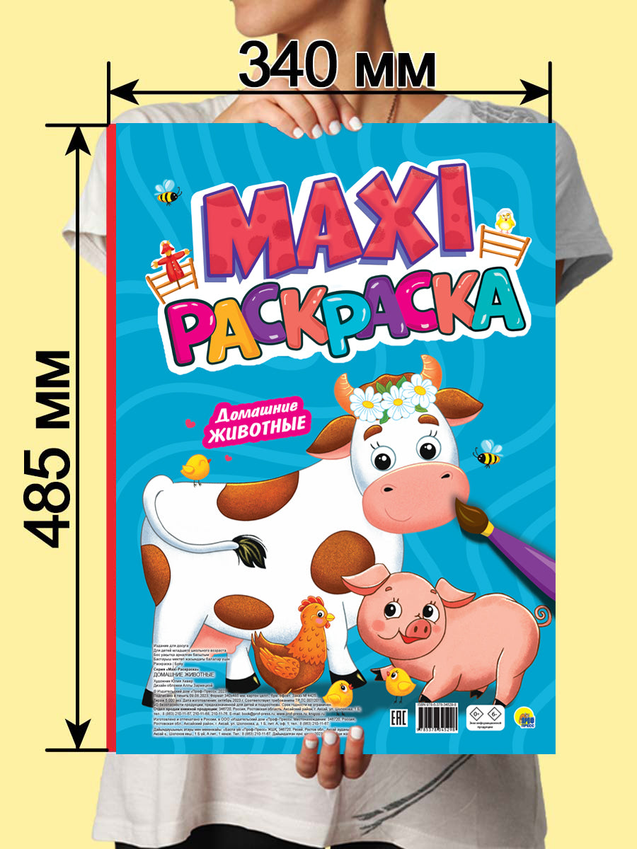 МАКСИ-РАСКРАСКА. ДОМАШНИЕ ЖИВОТНЫЕ