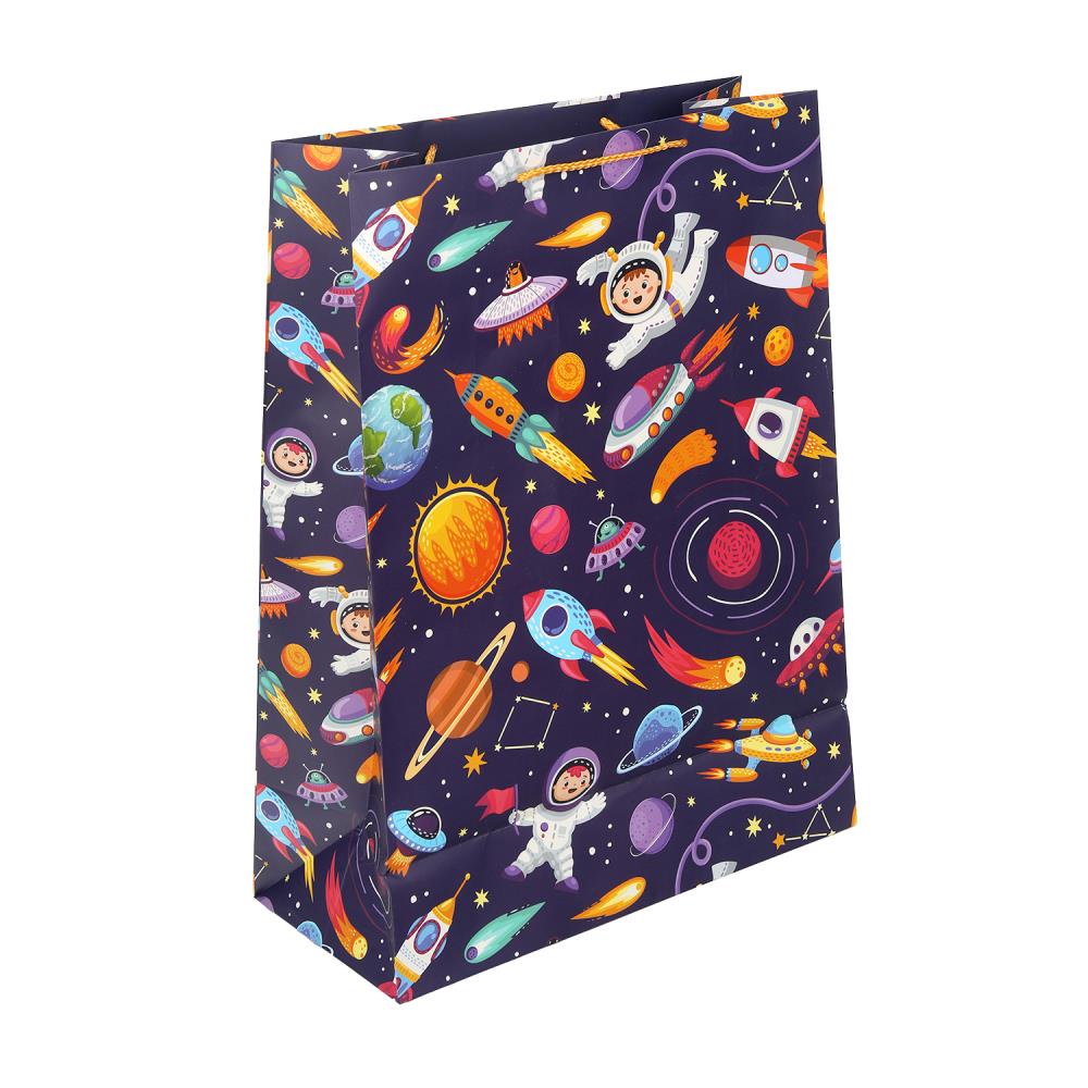 Пакет подарочный МАТОВЫЙ xl,космос,140 гр/м2 ЧУДО ПРАЗДНИК в кор.5*12шт