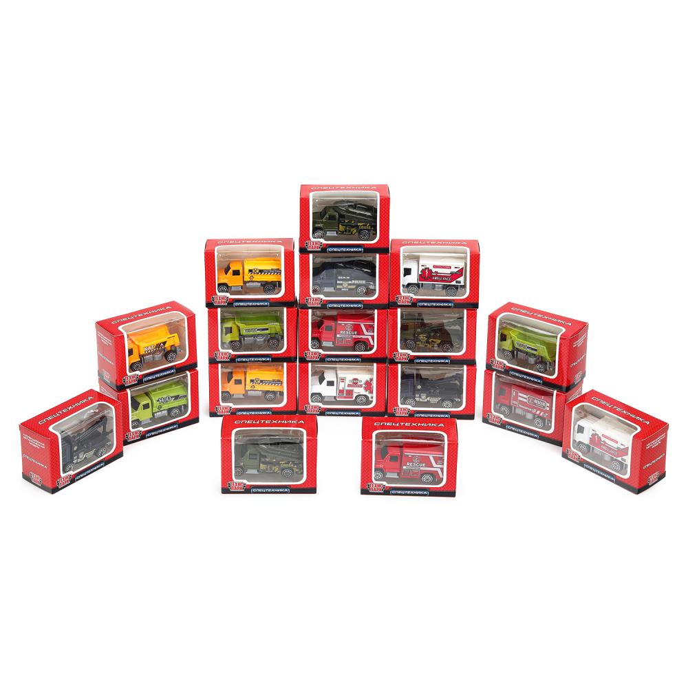 Машина металл СПЕЦТЕХНИКА 7,5 см, в ассортименте, дисп., кор. Технопарк уп-18шт в кор.20уп