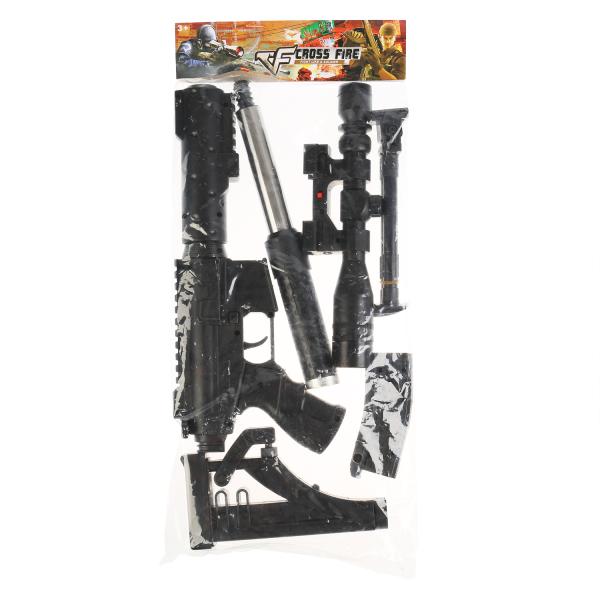 Автомат (п) с laser. прицелом, съемный магазин и приклад 2019 в пак. dans le cor.4*12шт