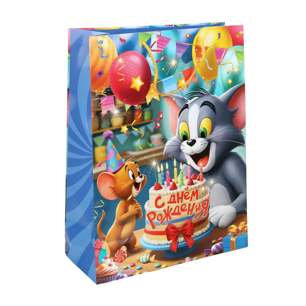 Пакет подарочный глянцевый xl,Кот и мышь,140 гр/м2 ЧУДО ПРАЗДНИК в кор.5*12шт