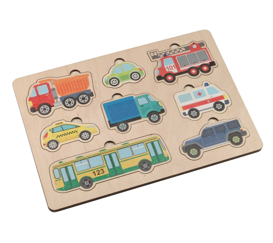 ИГРА РАЗВИВАЮЩАЯ ДЕРЕВЯННАЯ "АВТОМОБИЛИ" (30Х21СМ) en 15шт