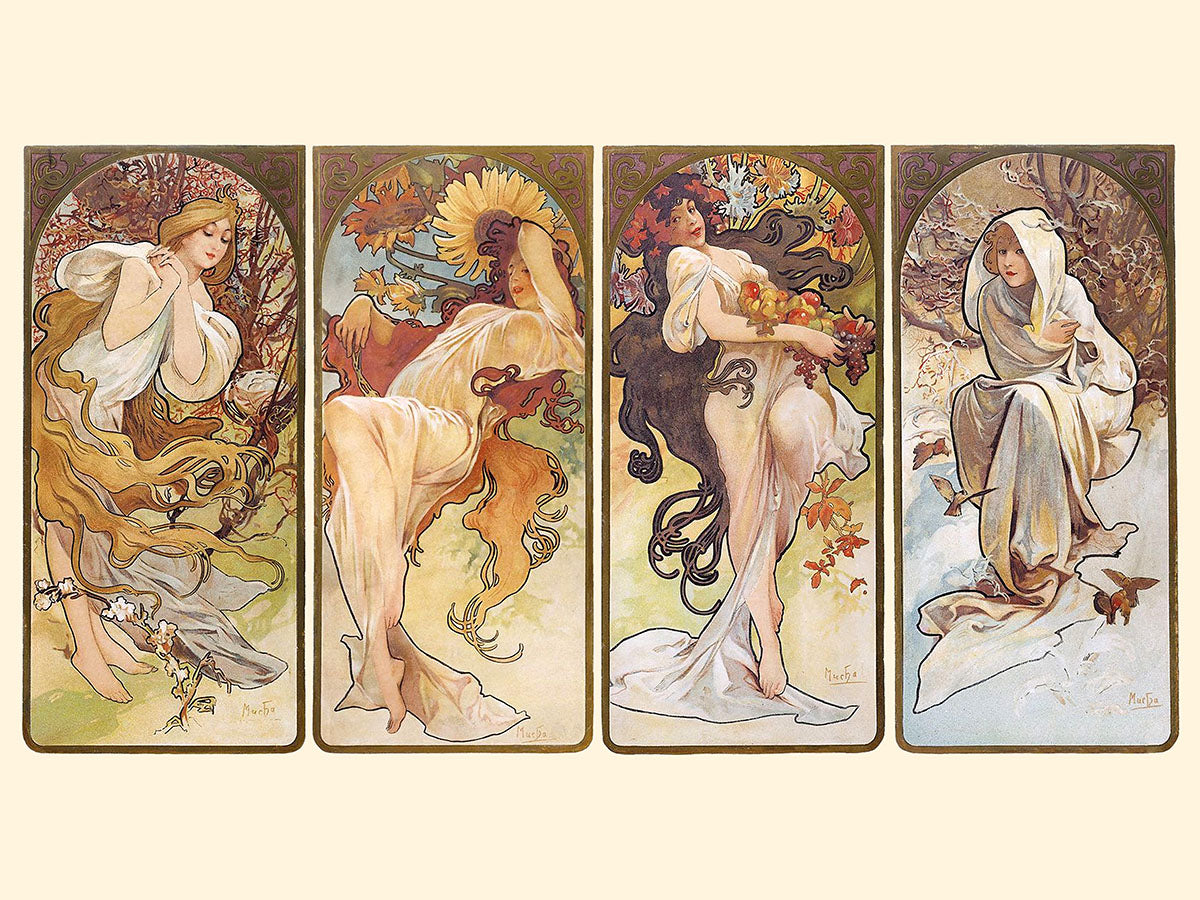Постер.Альфонс Муха. Серия «Времена года 1887г.». Формат А3.