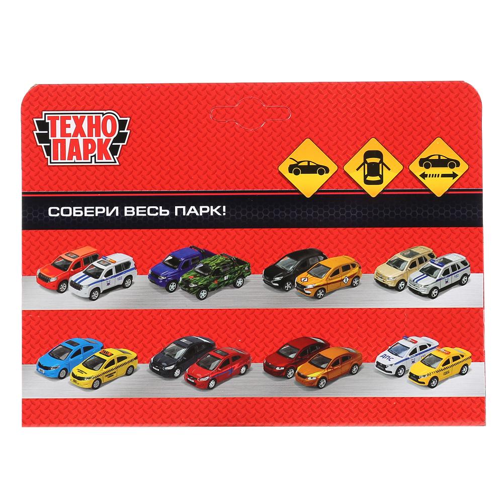 Машина металл ГАЗ-2401 ВОЛГА ПОЛИЦИЯ 12 см, двери, багаж, серебристый, кор. Технопарк в кор.2*36шт