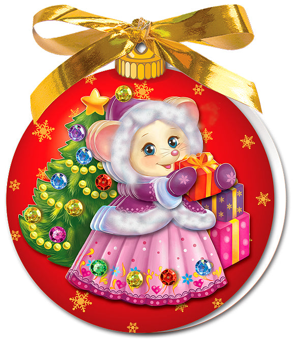 Набор для изготовления открытки «Новогодний шар. Мышь"