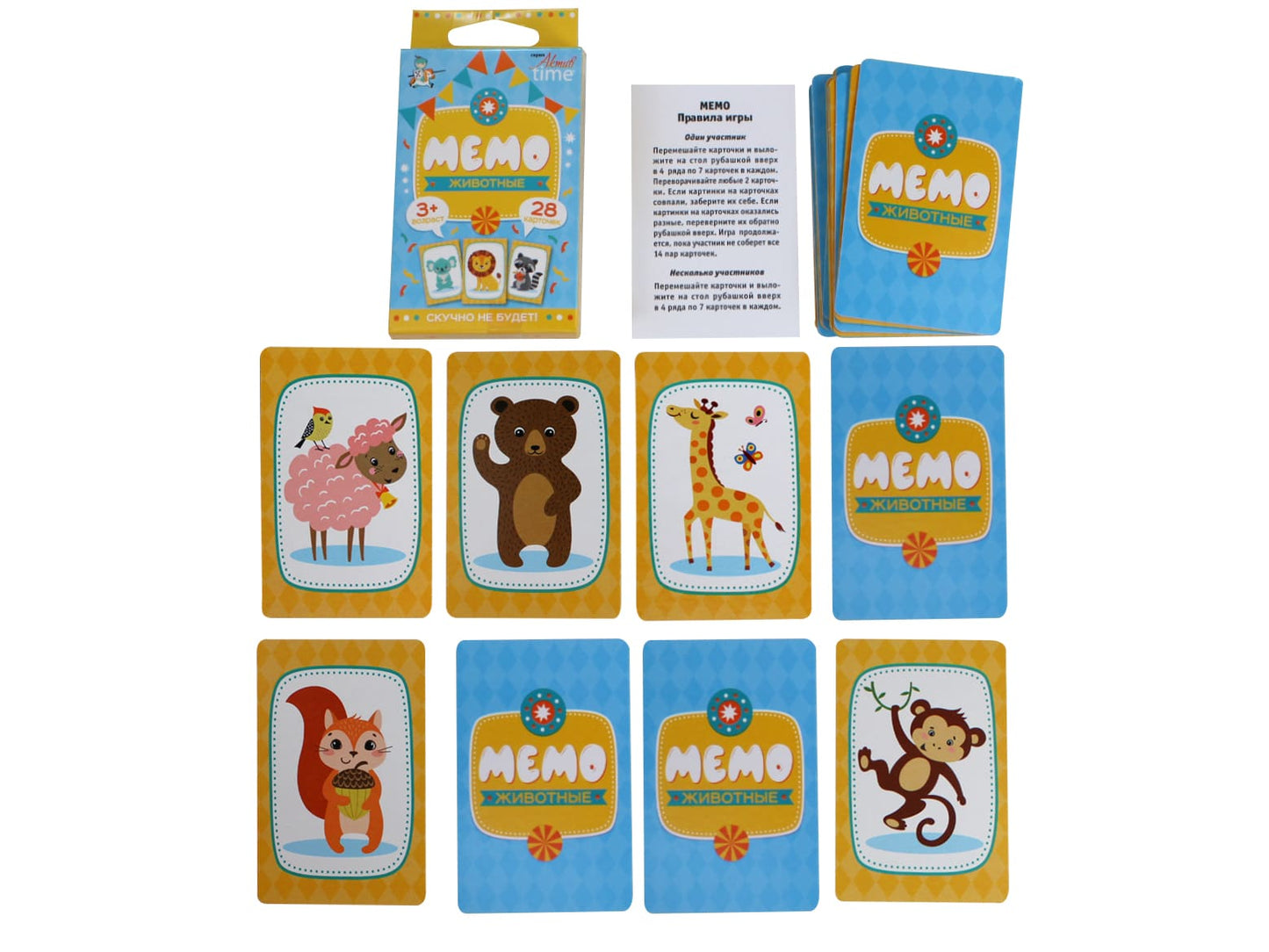 Игра настольная "МЕМО" Животные. Серия АКТИВ time