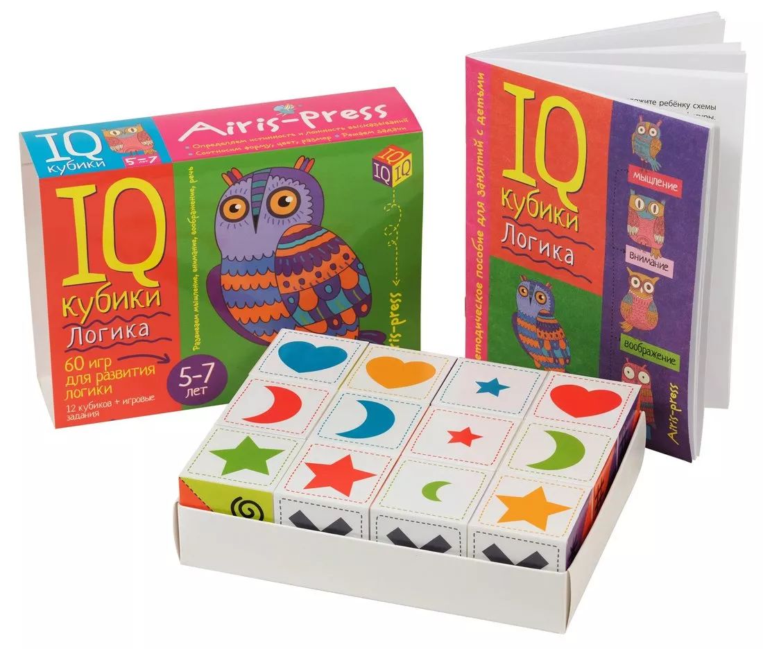 IQ кубики. 12 кубиков. Логика. 60 игр для развития логики. 5+