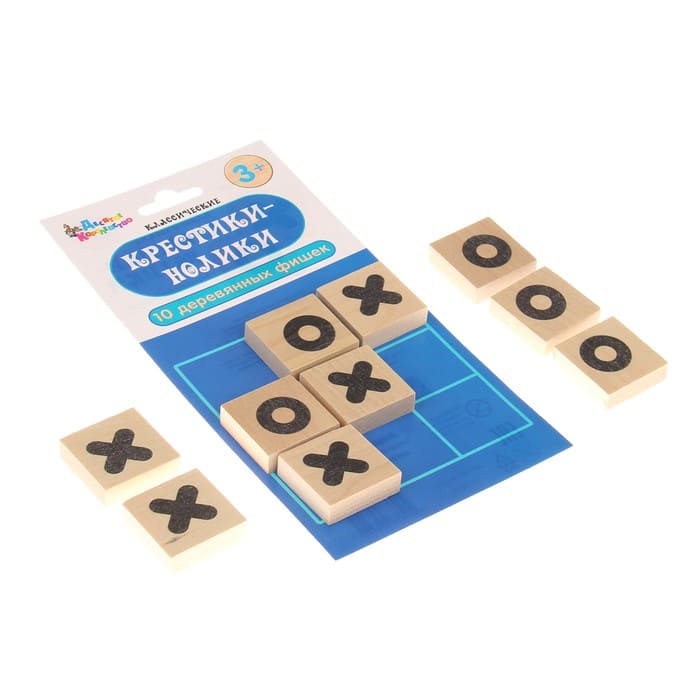 Игра настольная "Крестики-нолики", деревянные фишки, европодвес