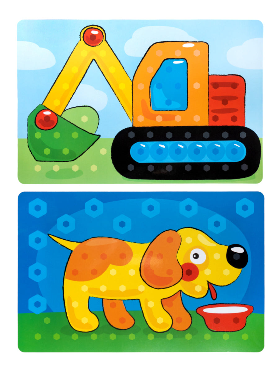 Mosaïque pour enfants, jouets pour bébés, «tracteur», d2,5/7 цв (107 эл)