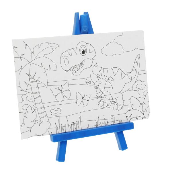 Набор д/дет тв-ва картина холст по конт.2 шт,10х15см ДИНОЗАВРЫ МУЛЬТИ АРТ в кор.50шт