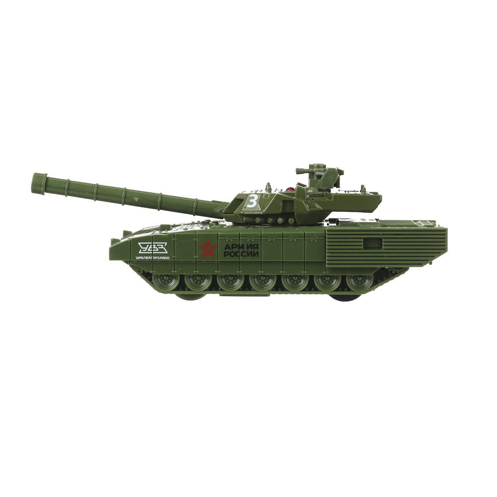 Модель металл АРМАТА ТАНК Т-14 АРМИЯ РОССИИ 12 см, башня, инерц, зеленый, кор. Технопарк в кор.2*24шт