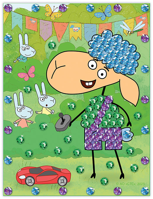 Отель у овечек. Мозаика из пайеток картина "Веселые гонки"