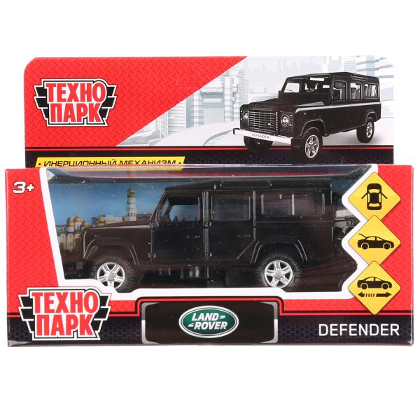 Машина металл LAND ROVER DEFENDER 12см, открыв. двери, инерц, черный, в кор. Технопарк в кор.2*36шт