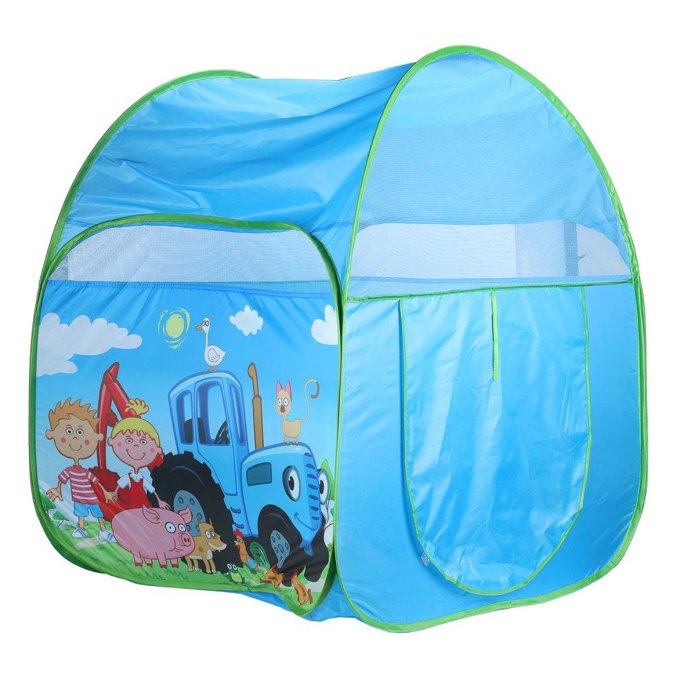 Палатка детская игровая СИНИЙ ТРАКТОР 85х83х100см, в сумке Играем вместе в кор.24шт