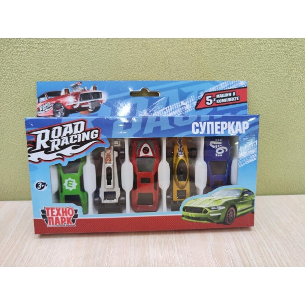 Machine en métal ROAD RACING pour l'Espagne 7,5 cm, 5 pièces, dans un assortiment, couleur. Parc technologique dans le cor.4*72наб