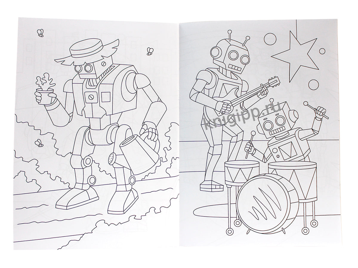 РАСКРАСКА С РОБОТОМ. МИР РОБОТОВ
