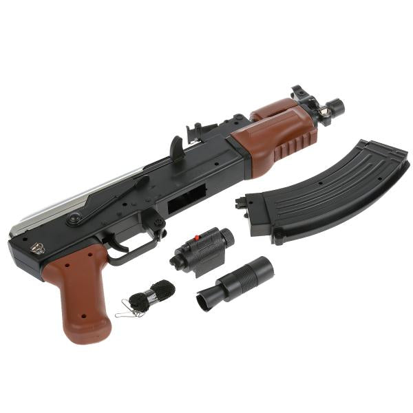 Automatique avec laser. прицелом, , со съемным прикладом, с глушителем, с фонарем в пак. dans le cor.3*16шт