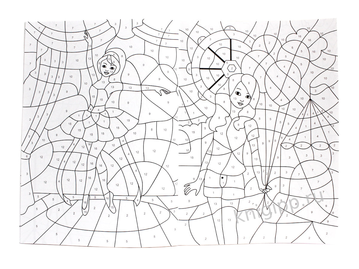 РАСКРАСКА ПО НОМЕРАМ. ДЛЯ ДЕВОЧЕК