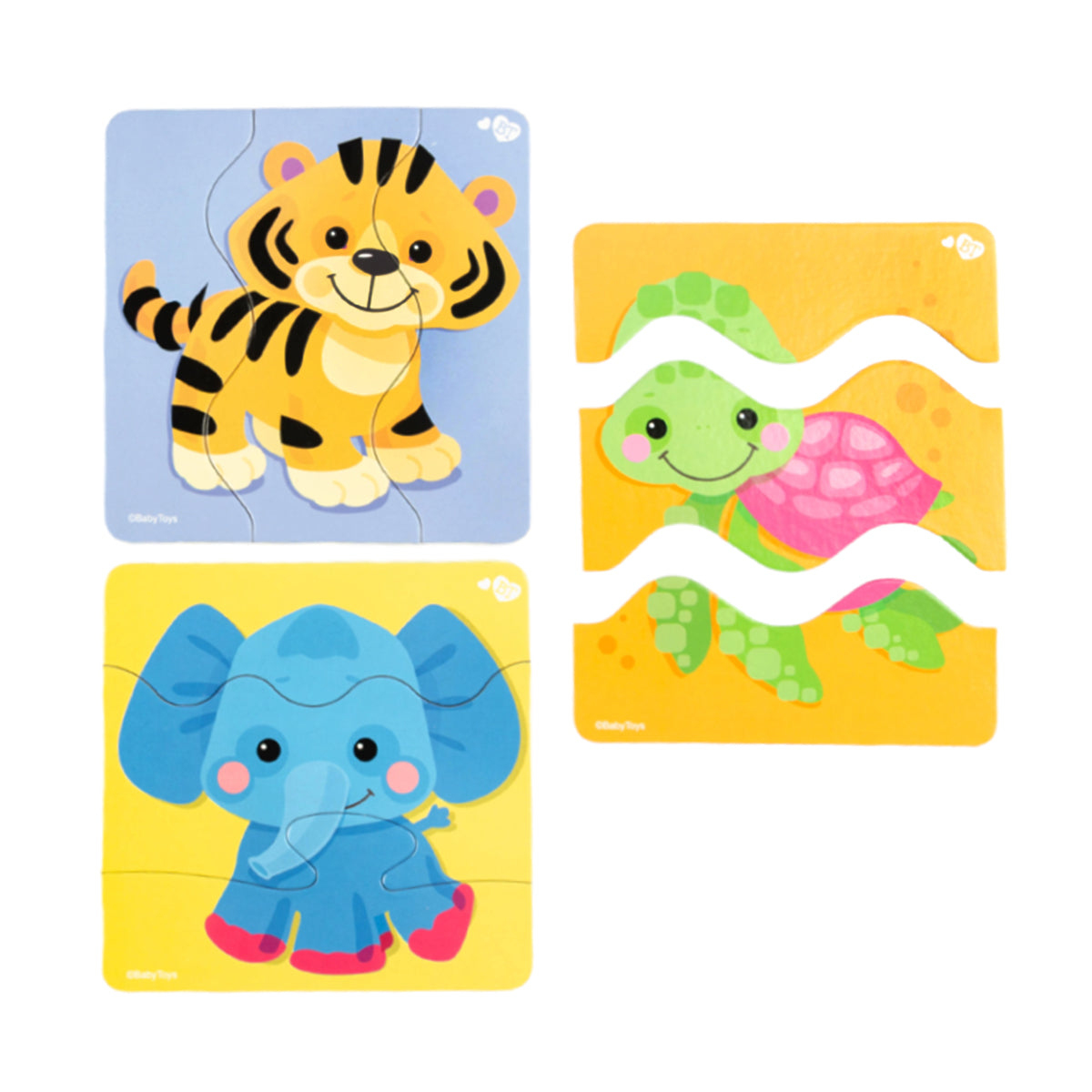 Пазлы макси ЗИГЗАГ "Зверята" 18 элементов BABY TOYS