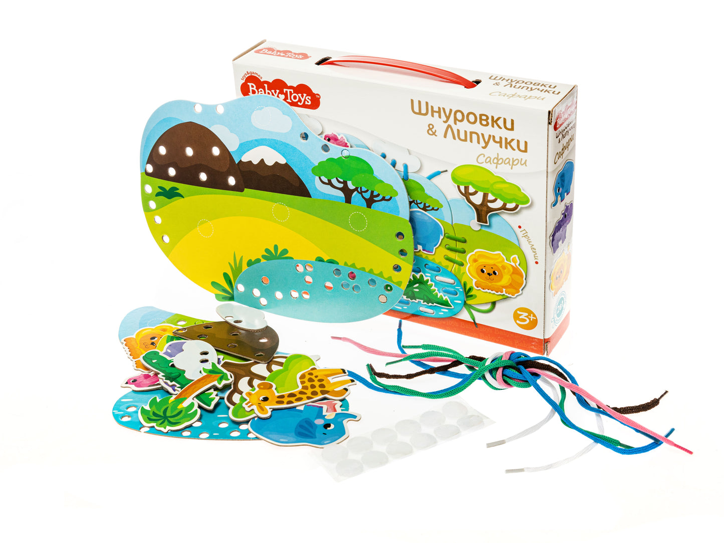 ШНУРОВКИ И ЛИПУЧКИ. "САФАРИ" BABY TOYS в кор.14шт
