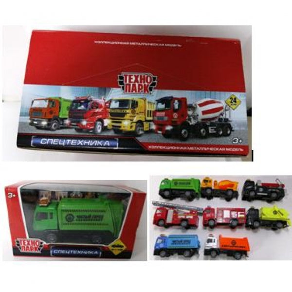 Machine en métal СПЕЦТЕХНИКА 11,5 cm, inerte, dans un assortiment, cor. Technoparc уп-24шт в кор.2*4уп