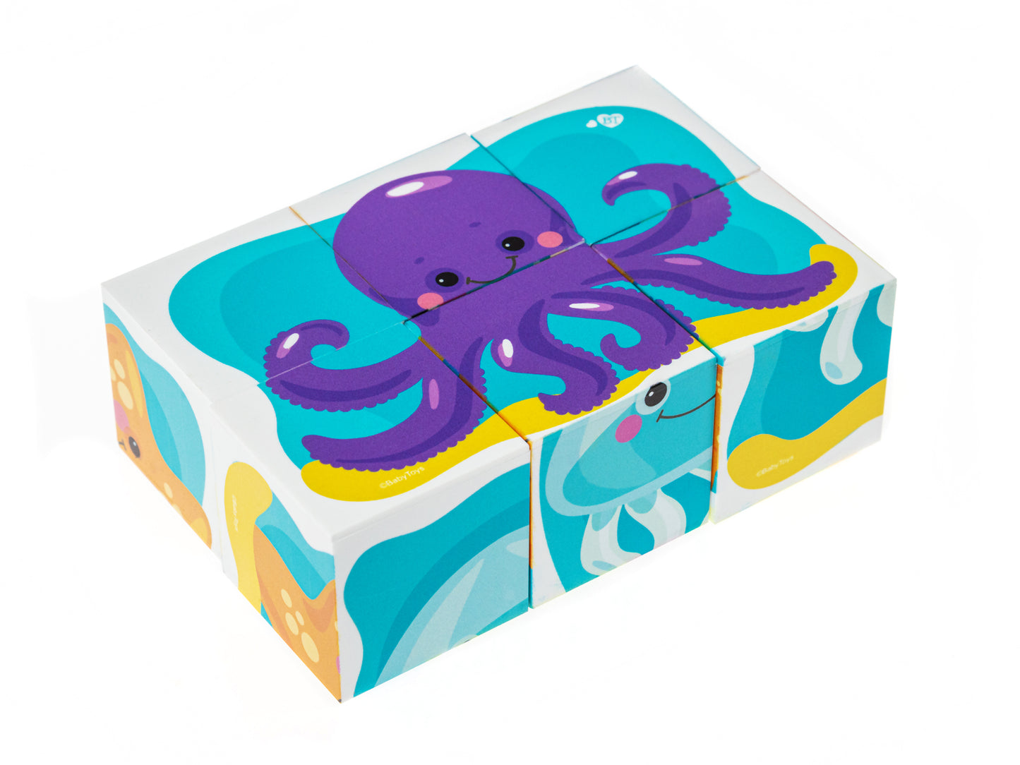 Кубики "Обитатели моря" (без обклейки) 6 шт Baby Toys