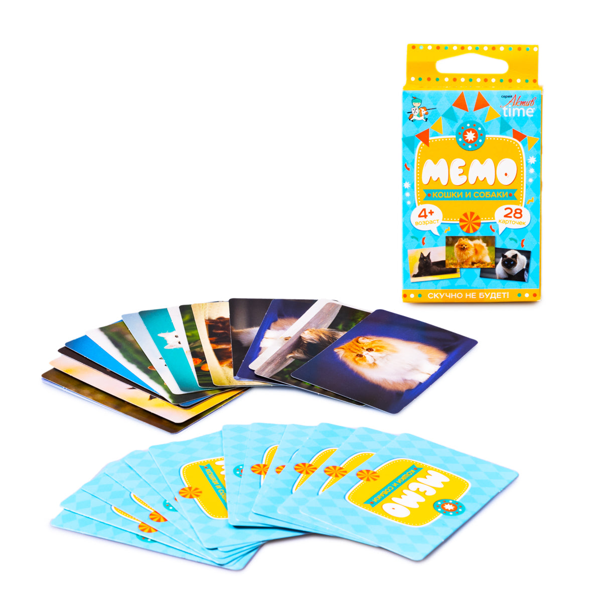 Игра настольная "МЕМО" Кошки и собаки. Серия АКТИВ time