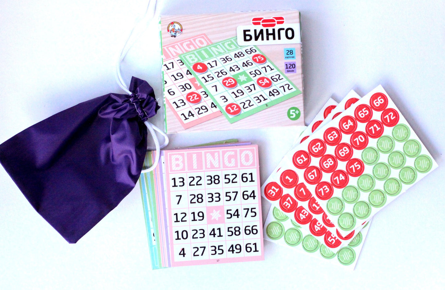 Игра настольная "Бинго" (карт.фишки) в кор.22шт