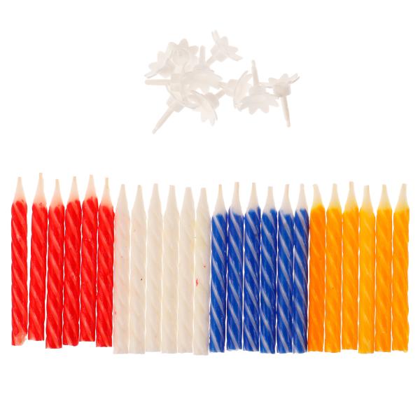 Свечи для торта 24 шт, блистер, с днем рождения ЧУДО ПРАЗДНИК в кор.48наб