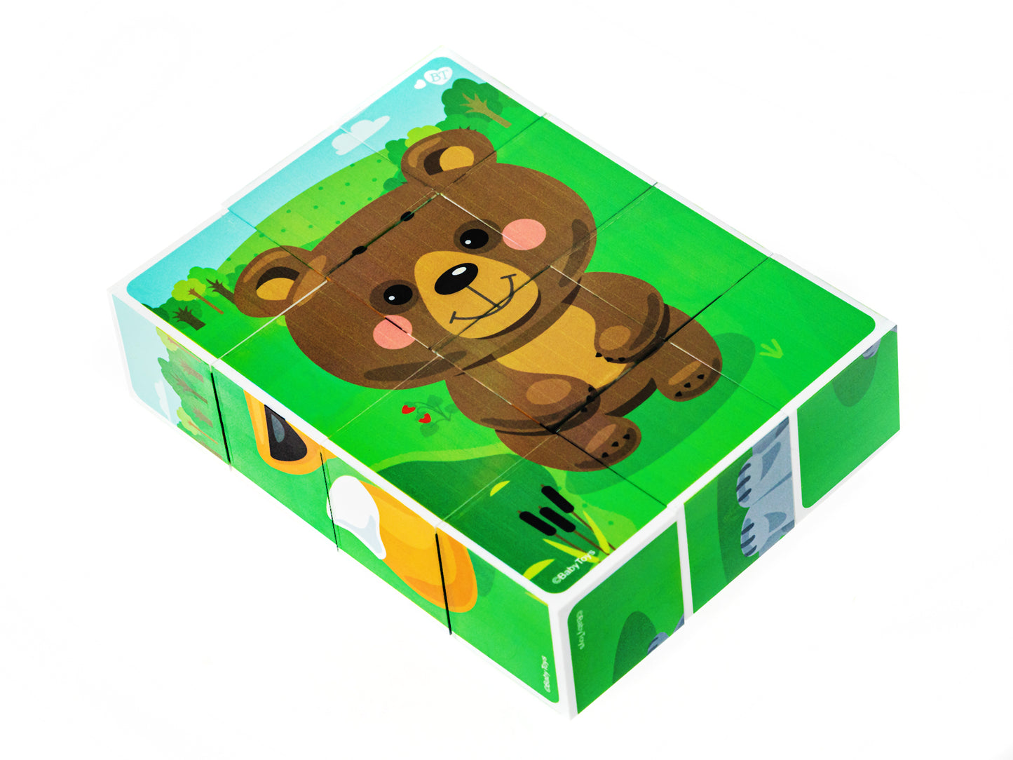 НАБОР ИЗ 12-И КУБИКОВ "ЛЕСНЫЕ ЖИВОТНЫЕ" (БЕЗ ОБКЛЕЙКИ) BABY TOYS в кор.20наб